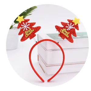 Serre-tête sapin de noël rouge pailleté accessoire cheveux de fête mignon costume de fête