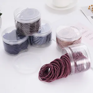 Seamless Polyamide Elastic Hair Ties Set High Stretch Ponytail Holders Solid Mixed Colors Hair Accessories Boxed Bagged Pack