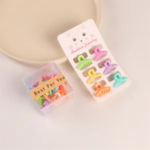 Children cute mini hair claws colorful plastic hair clips set for baby girls daily wear