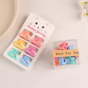 Colorful mini hair claws set for cute kids and girls, sweet candy color clips for daily styling.