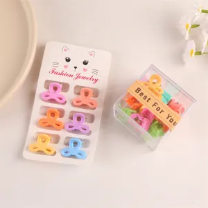Colorful mini hair claws for kids cute plastic hair accessories small hair clips set