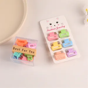 Colorful mini hair claw clips for kids cute pastel hair accessories detailed view 10pcs