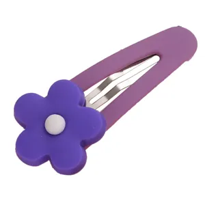 Pince à cheveux fleur violette jolie pince BB frange accessoire mode pour filles
