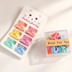 Cute Plastic Colorful Mini Hair Claw Clips For Children Kids Girl Cartoon Geometric Sweet Headwear Hairpins Everyday Styling Accessories