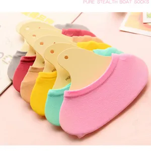Women Low Cut Invisible Boat Socks Non Slip Silicone Polyester Solid Color Breathable Low Top Thin Liner Socks for Spring Summer