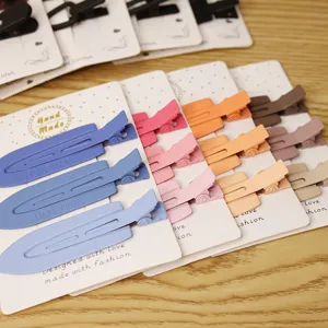 Minimalist duckbill hair clips set, cute pastel side fringe pins for daily sweet styling wear.