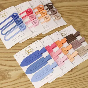 Minimalist matte hair clips set, cute bang clips and side hair accessories in colors.