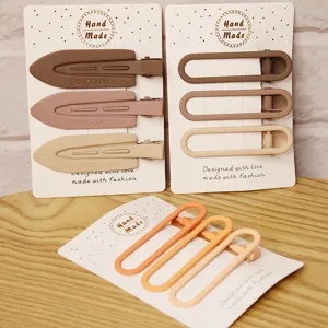Korean Style Sweet Alloy Matte Hair Clips Set Geometric Flower Star Heart Duckbill Side Hair Barrettes For Women Girls Daily Headwear Decor