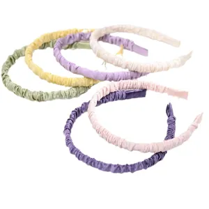 Colorful gathered fabric headbands sweet hair hoops for women daily hair styling accessories
