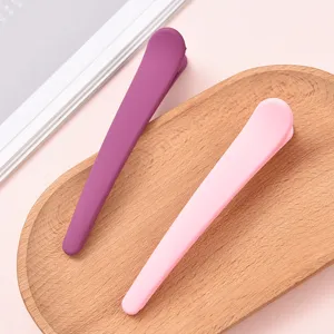 Matte seamless duckbill hair clips set, perfect for bangs, makeup, and daily hairstyling.
