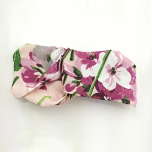 Geranium bloemen satijn elastische kruis hoofdband voor vrouwen stijlvolle haaraccessoire