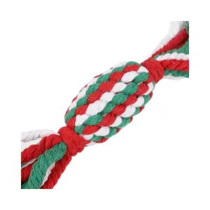 Weihnachts Hundekauspielzeug aus Baumwollseil, bunte geflochtene Haustier Spielzeug.