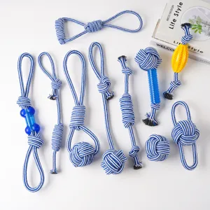 Hundekauen Baumwollseil Spielzeugset, bissfeste Knoten für kleine und mittlere Hunde, Haustiere.