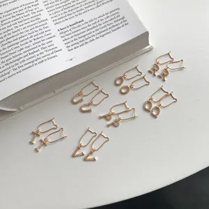 Orecchini pendenti con lettera alfabeto in argento sterling Zircon moda coreana
