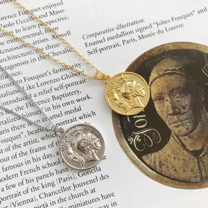 925 Sterling Silver Indian Head Coin Pendant Necklace Vintage Carved Money Round Medal Chain Necklace For Women Jewelry