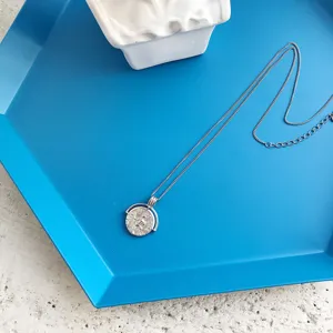 Silber Münze Anhänger Halskette, römische Art Sterlingsilber Schmuck für Damen und Mädchen.