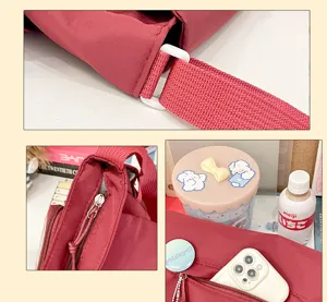Cute college style canvas messenger bag, large capacity student shoulder bag for use.