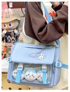 Japanese style sweet student messenger bag cute large capacity ita shoulder bag for girls.