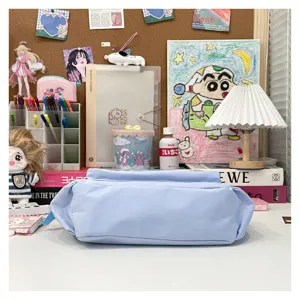 Casual light blue messenger bag, versatile large capacity student shoulder crossbody bag.