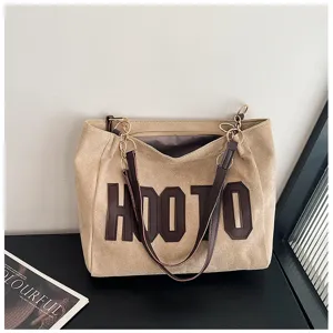 Large capacity tote bag casual shoulder bag for women daily commute canvas handbag