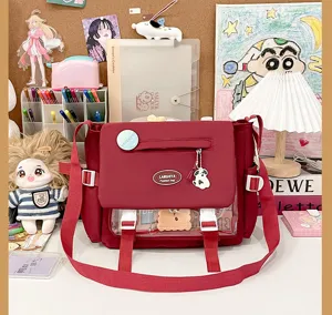 Cute college style girl messenger bag Japanese ins student schoolbag large capacity shoulder bag
