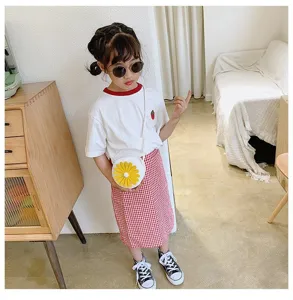 Kids cute daisy round crossbody bag PU leather shoulder bag for kids daily outfit style