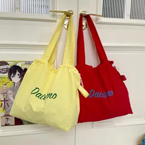 2025 New Drawstring Tote Bag Student Commuter Lightweight Handbag Large Capacity Shoulder Bag
