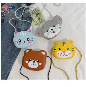 Bolsos bandolera de animales de dibujos animados para niños, gatos, ratones y osos.