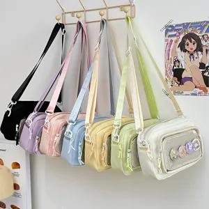 Japanese Ins Style Transparent Ita Bag Women Fresh Sweet Crossbody Shoulder Bag Cute Student Casual Messenger Bag