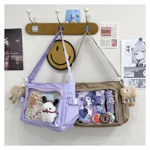 College Style Ita Bag Transparent Messenger Bag Large Capacity Shoulder Crossbody Bag