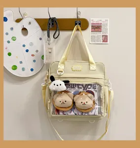 Japanese style cute ita bag transparent pocket backpack multi-functional shoulder bag