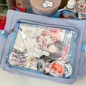 College style versatile messenger bag large capacity transparent ita bag for women daily use