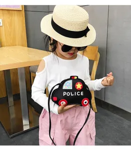 Adorable bolso cruzado en forma de coche para ninos bolsa de policia con estilo genial
