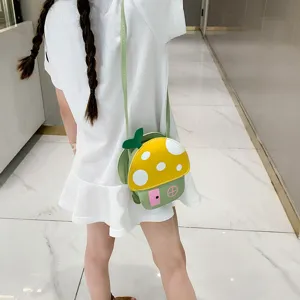 Bonita bolsa de hombro con forma de hongo para niñas, diseño encantador para uso diario y regalo.