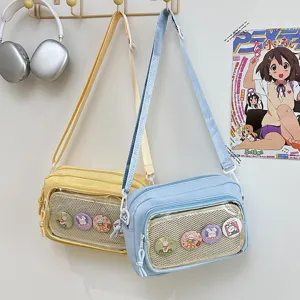 Japanese ins style transparent ita bag cute sweet student casual crossbody square bag