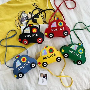 Bolso Bandolera de Cuero PU de Dibujos Animados para Niños Lindo Animal Hongo Coche Forma Messenger Bag Regalo de Cumpleaños