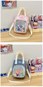 Canvas itabag transparent shoulder bag cute anime crossbody bag for students nylon handbag