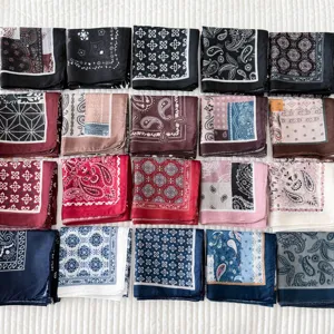 Vintage katoen linnen bandana sjaal bloemen paisley hoofddoek nekwarmer voor vrouwen