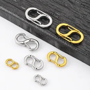 Stainless Steel S Shape Spring Clasp DIY Jewelry Connector Fastener For Bracelet Necklace Bag Gold Silver Metal Hook