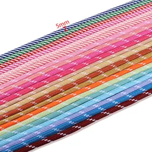 5mm colorful polyester braided cord DIY handmade paracord bag strap craft accessories