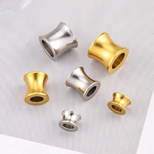 Stainless steel gold plated trumpet spacer beads for DIY bracelet necklace jewelry making parts