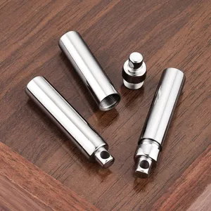 Acier inoxydable poli cylindre creux pendentif flacon parfum collier bricolage bijoux