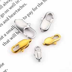 Stainless steel polished lobster clasps for DIY jewelry making, necklace bracelet connectors.