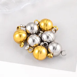 Stainless Steel Round Ball Magnetic Clasps Clasp Only For DIY Necklace Bracelet Making Jewelry Connector Accessory