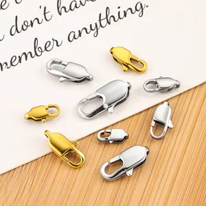 Polished Stainless Steel Lobster Clasp DIY Jewelry Finding Square Universal Connector Clasp For Necklace Bracelet Making Craft Material Accessories