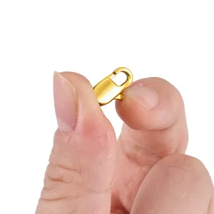 Gold stainless steel lobster clasp detail, essential DIY jewelry connector for necklaces.