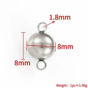 Stainless steel magnetic ball clasp for DIY jewelry making necklace and bracelet 8mm