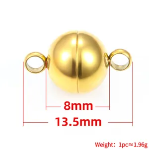 Stainless steel magnetic ball clasp for DIY necklace bracelet jewelry making findings 8mm