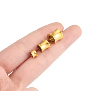 Gold plated stainless steel barrel spacer shaped DIY jewelry making craft accessories