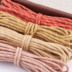 Detailed view of colorful 5mm polyester braided cords, ideal for DIY crafts and bag charms.